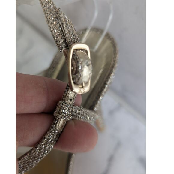 Stuart Weitzman Inviting sparkling strappy heels in Platinum Noir size 10 - Picture 3 of 13